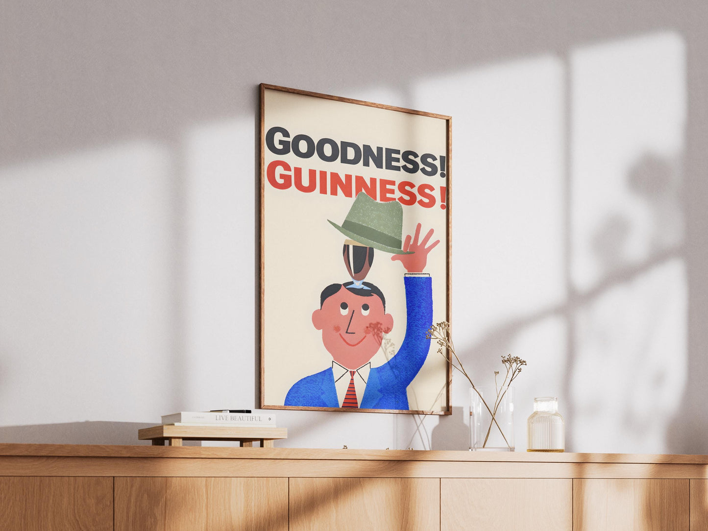 Guinness Poster Irish Stout Art Print for Pub Bar, Man Cave, Kitchen & Home, Dublin Beer Wall Decor Gift