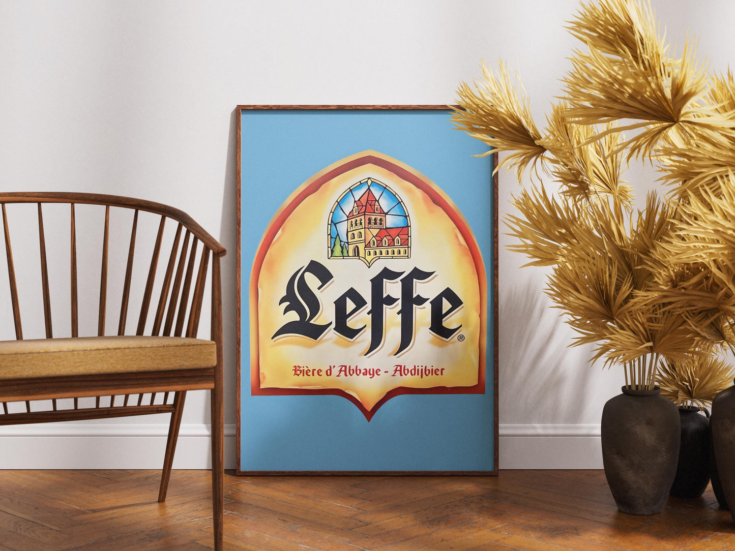 Leffe Beer Logo Print – Classic Belgian Abbey Ale Wall Art, Elegant Bar Decor, Monastic Brewery Sign, Beer Lover Gift