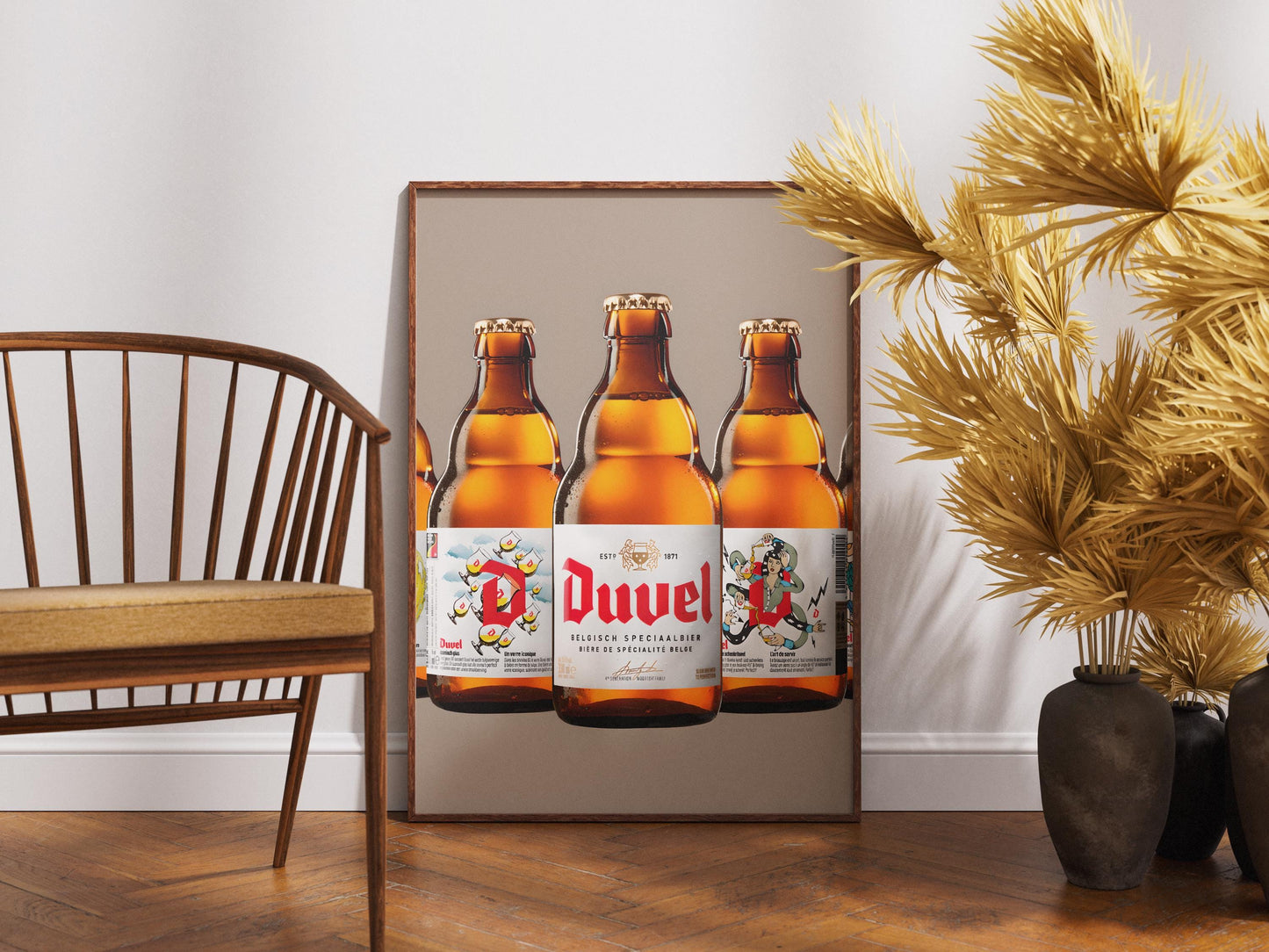 Belgian Duvel Beer Wall Art Print - Iconic Moortgat Brewery Decor, Unique Beer Lover Gift for Man Cave & Bar