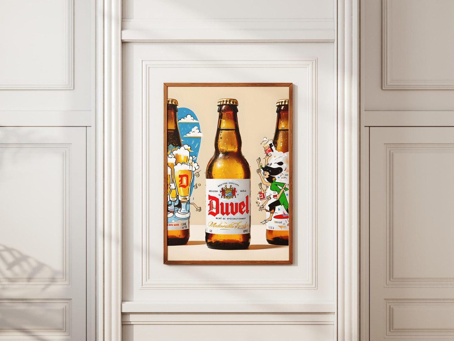 Duvel Beer Pop Art Print - Modern Belgian Ale Poster, Brewery Decor for Home Bar Cart & Living Room Wall Art Collectible