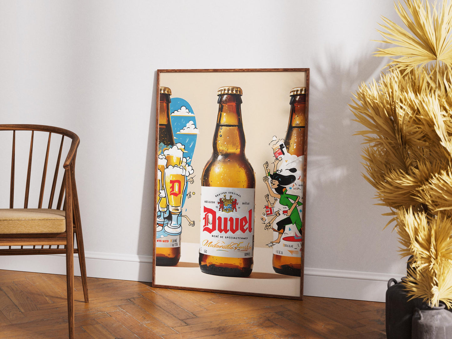 Duvel Beer Pop Art Print - Modern Belgian Ale Poster, Brewery Decor for Home Bar Cart & Living Room Wall Art Collectible
