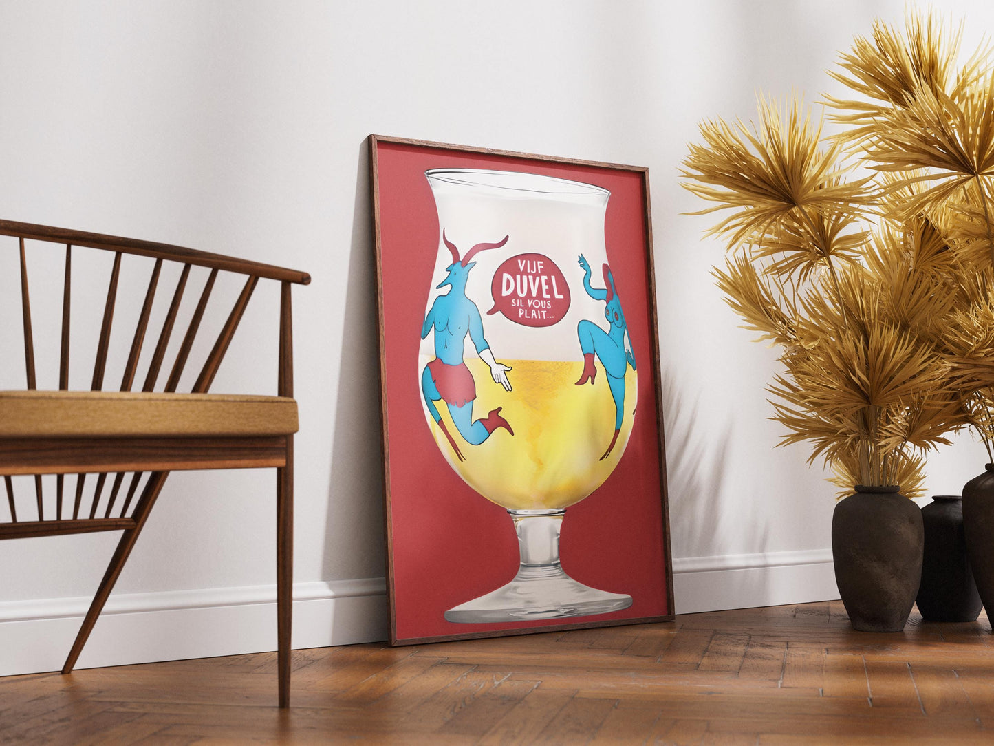 Duvel Beer Glass Art Print - Unique Belgian Ale Poster & Iconic Brewery Wall Decor for Home Bar, Man Cave, Beer Lover Gift