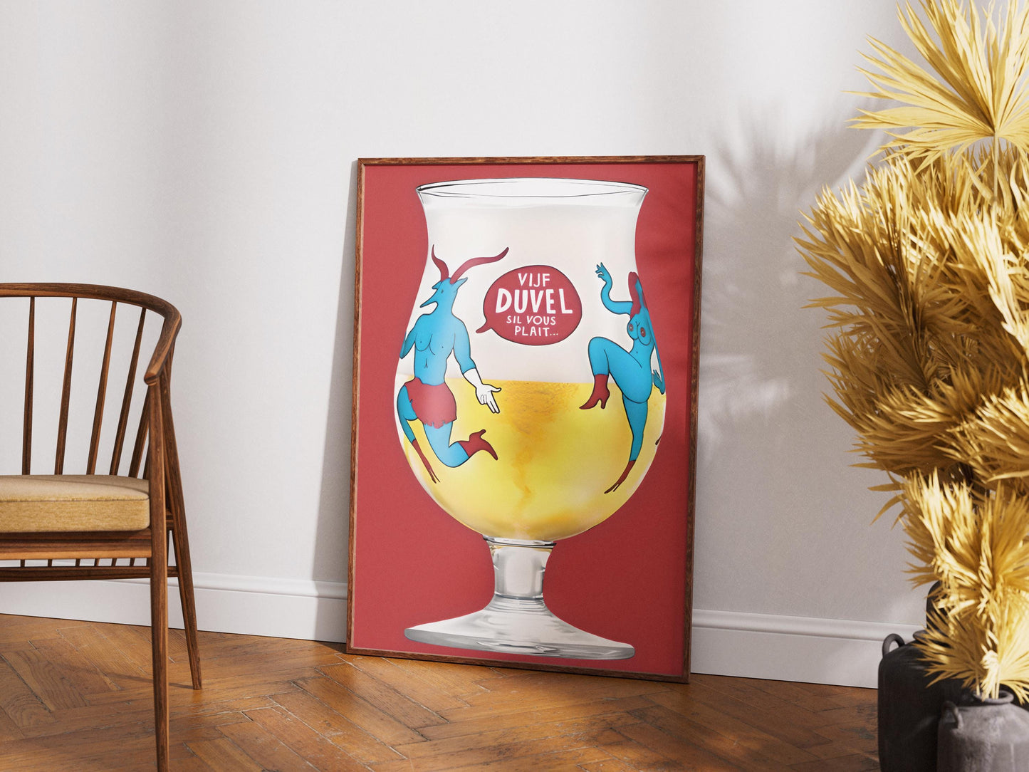 Duvel Beer Glass Art Print - Unique Belgian Ale Poster & Iconic Brewery Wall Decor for Home Bar, Man Cave, Beer Lover Gift