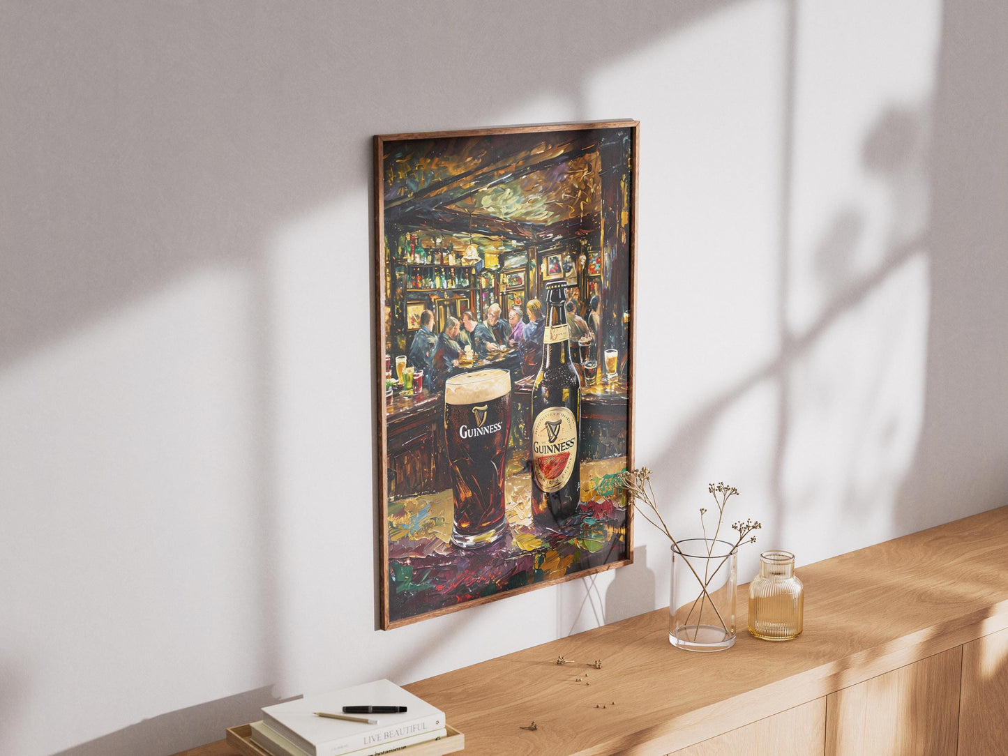 Guinness Pint And Bottle Impressionist Print, Irish Painting, Irish Beer Gift, Bar Art, Ireland Painting, Alcohol Art, Bar Beer, Beer Artist