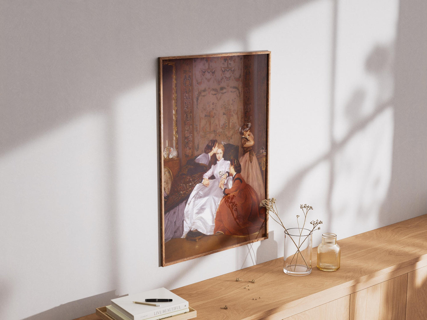 The Reluctant Bride, La Fiancée Hésitante, Auguste Toulmouche, Love story wall art, Gift for friend, Wall art for living room, Victorian era