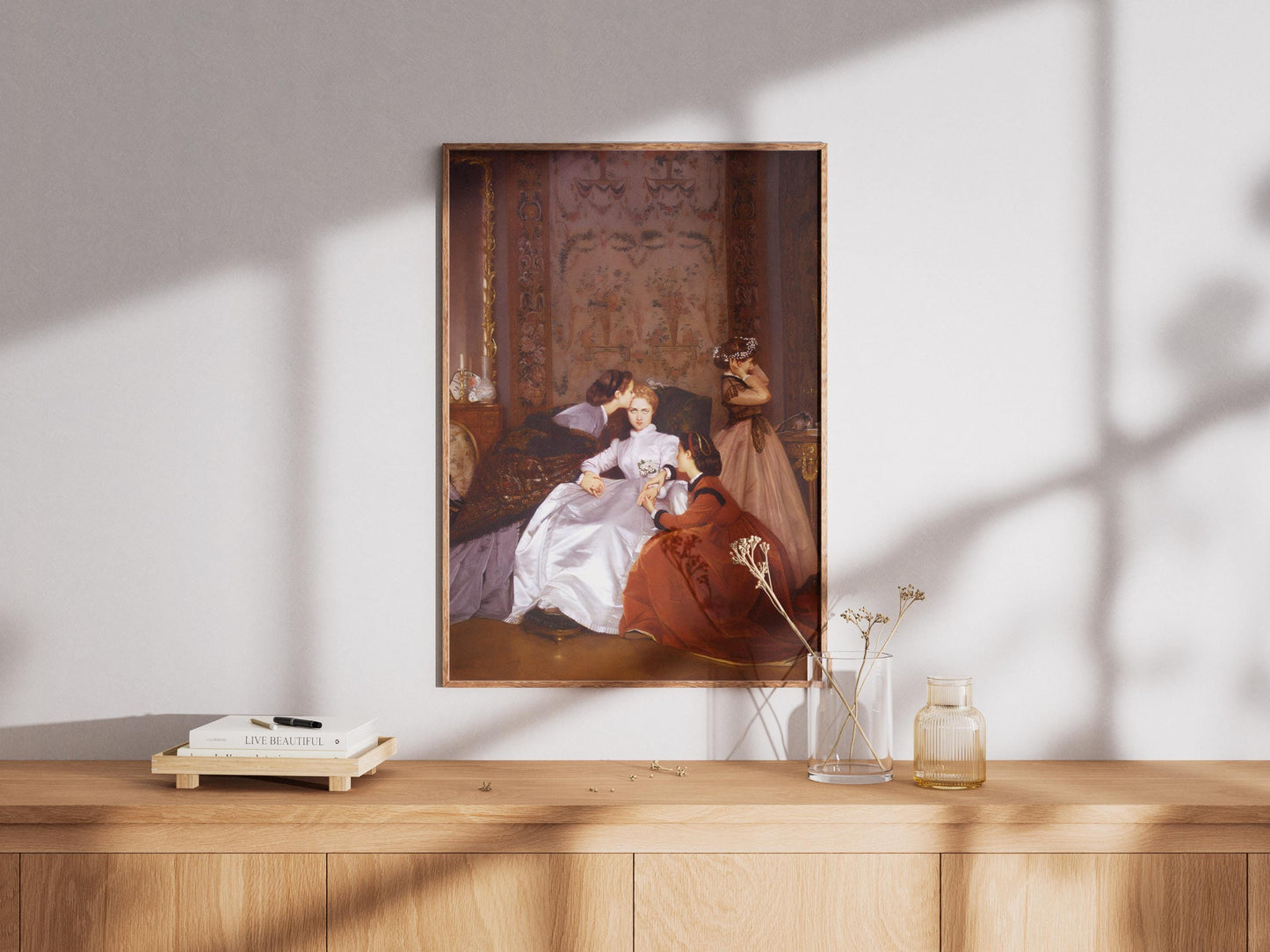 The Reluctant Bride, La Fiancée Hésitante, Auguste Toulmouche, Love story wall art, Gift for friend, Wall art for living room, Victorian era
