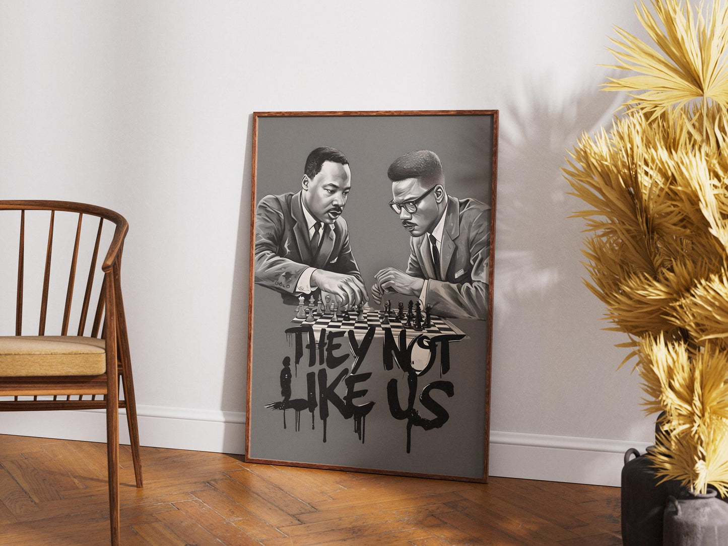 Martin Luther King & Malcolm X Poster Black History Art Juneteenth For The Culture I Have a Dream Print