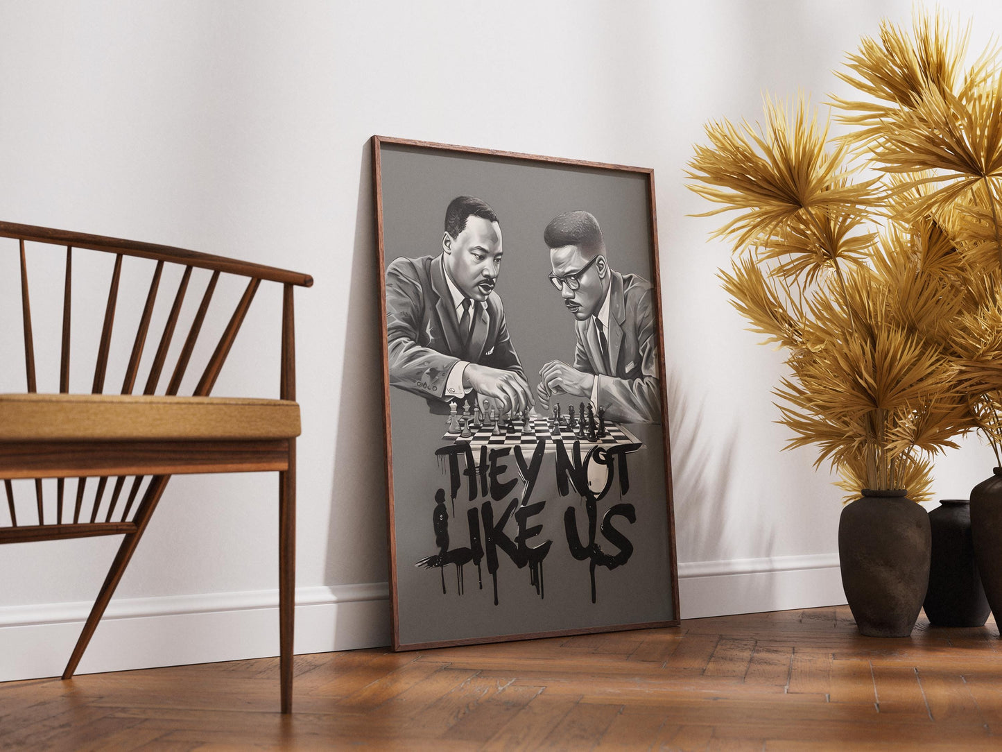 Martin Luther King & Malcolm X Poster Black History Art Juneteenth For The Culture I Have a Dream Print