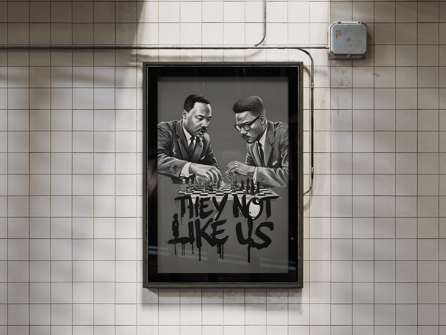 Martin Luther King & Malcolm X Poster Black History Art Juneteenth For The Culture I Have a Dream Print