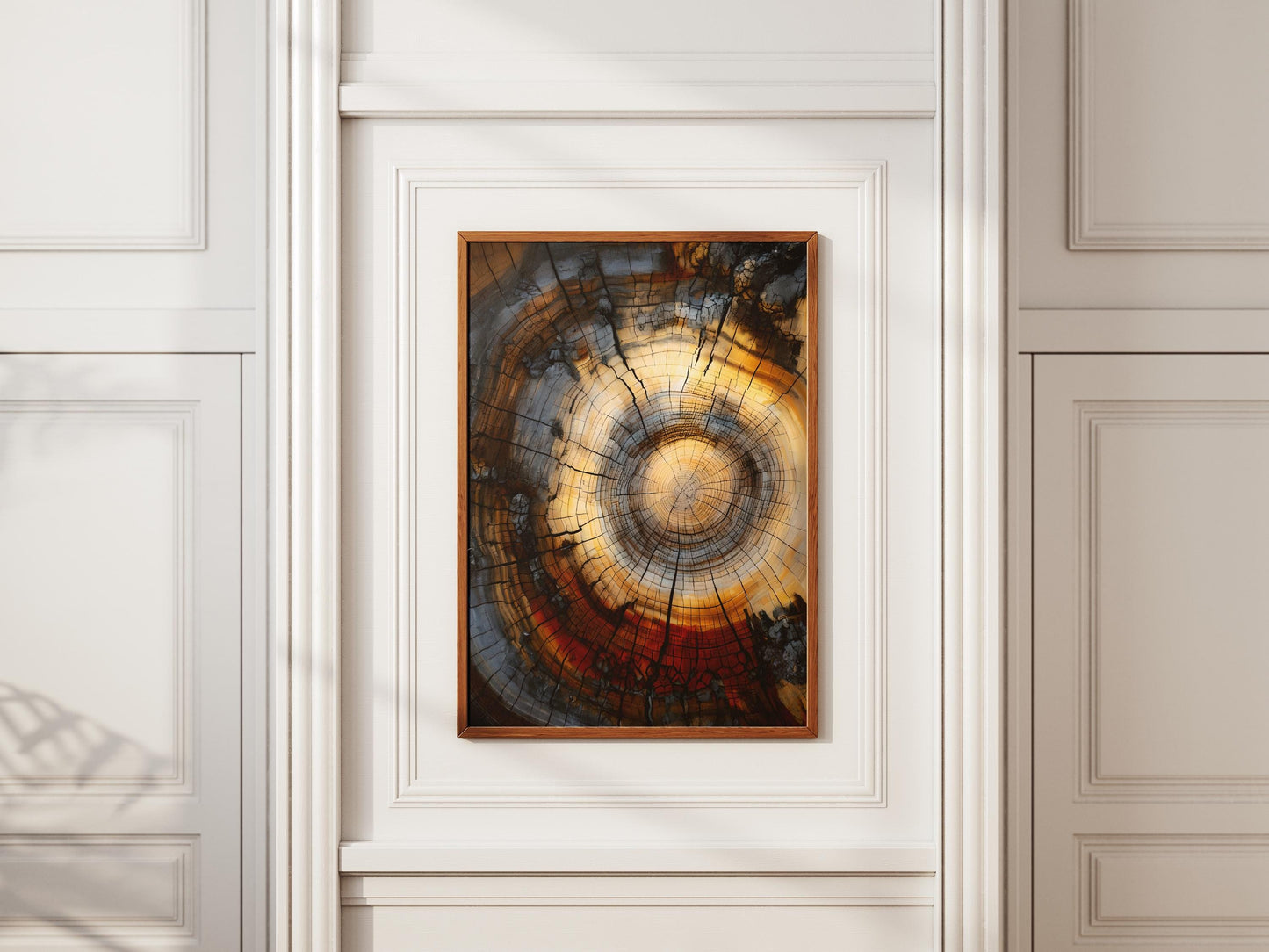 Tree Rings Wall Art Abstract - Modern Minimalist Farmhouse Decor Poster Print