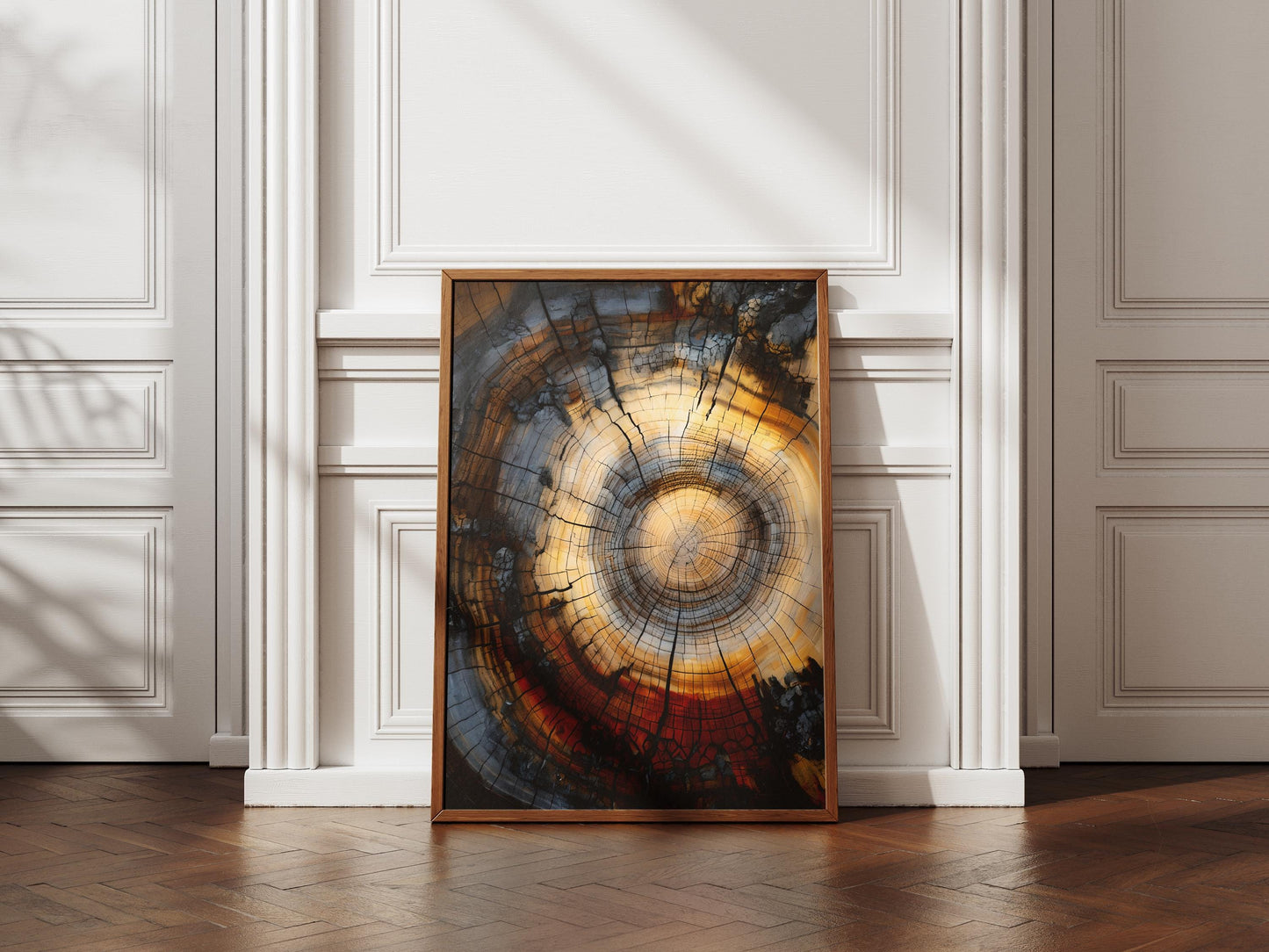 Tree Rings Wall Art Abstract - Modern Minimalist Farmhouse Decor Poster Print