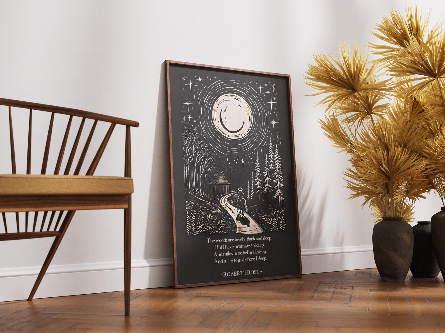Robert Frost Poster Literary Wall Art Poetry Print Famous Poet Decor Literature Lover Gift Home Office Decor