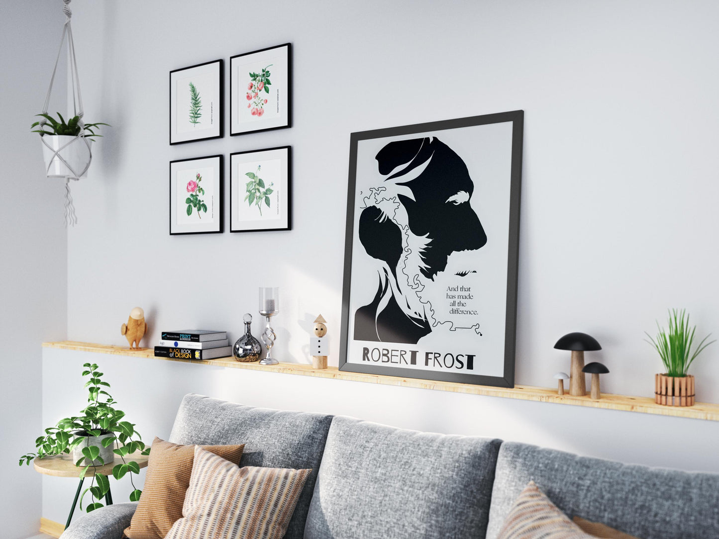 Robert Frost Minimalist Poster, Poetry Wall Art Print, Literary Home Decor, Inspirational Quote, Book Lover Gift for Writers & Readers
