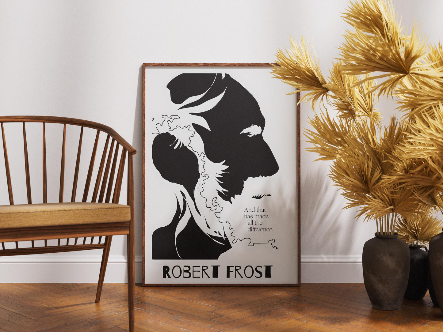 Robert Frost Minimalist Poster, Poetry Wall Art Print, Literary Home Decor, Inspirational Quote, Book Lover Gift for Writers & Readers