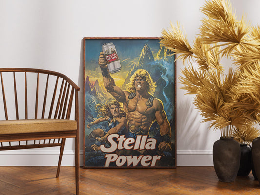 Stella Artois Print Retro Beer Wall Art for Man Cave – Bar Decor (view 2)