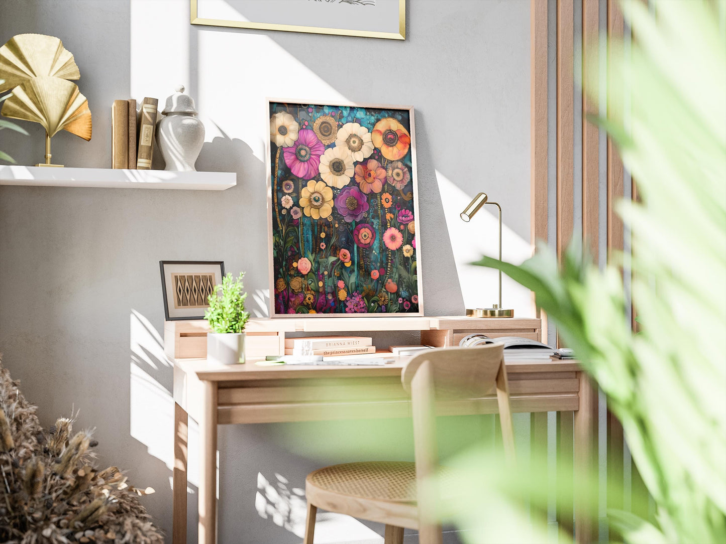 Gustav Klimt Print Flower Garden Print Poster, Moon & Stars Tree Art, Premium Matte Paper, Klimt Exhibition Wall Decor, Fine Art Print
