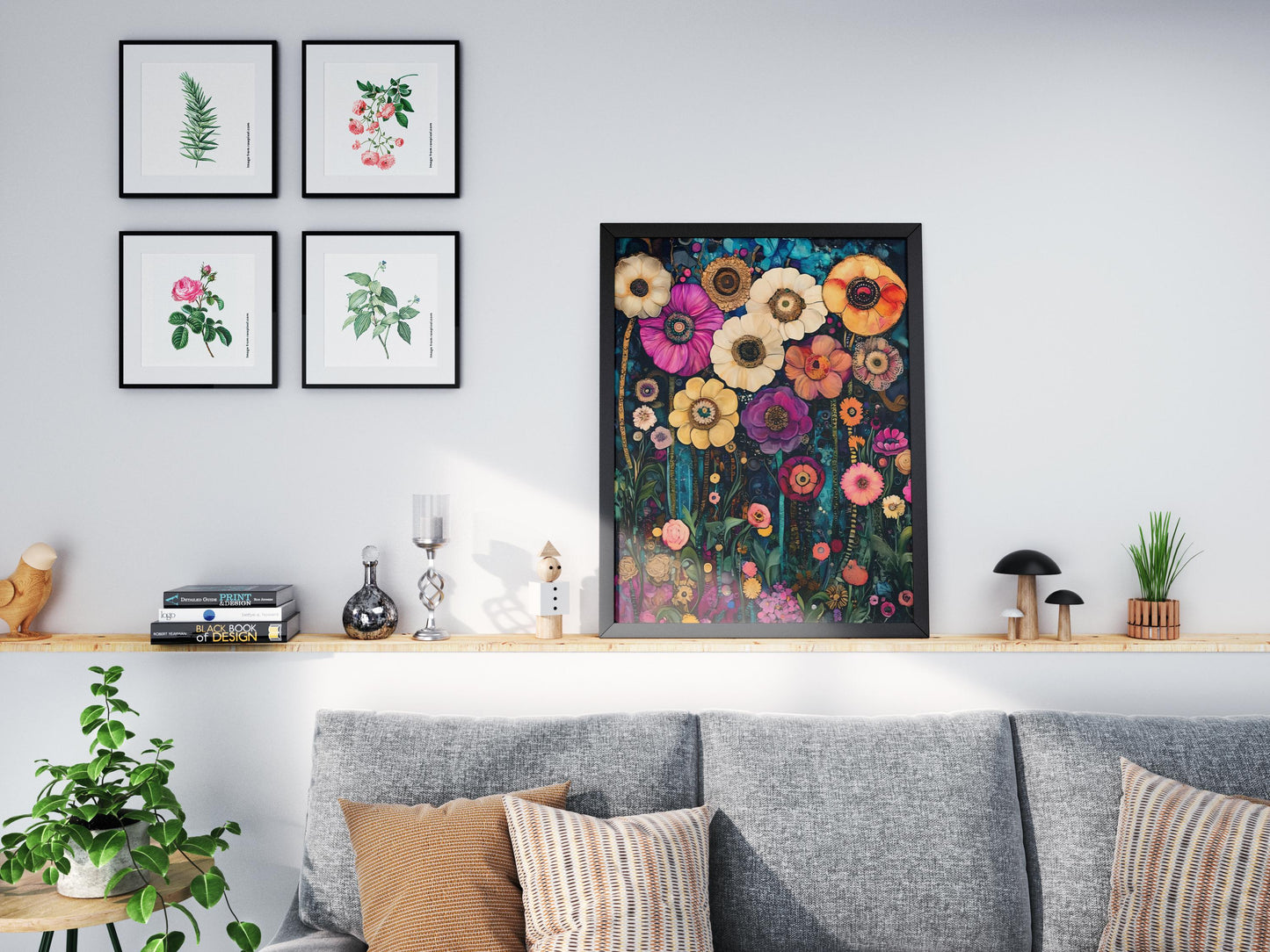 Gustav Klimt Print Flower Garden Print Poster, Moon & Stars Tree Art, Premium Matte Paper, Klimt Exhibition Wall Decor, Fine Art Print