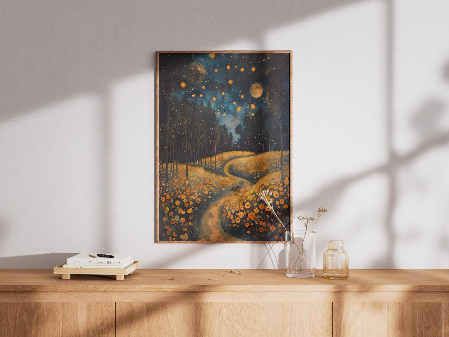 Gustav Klimt Print Moon Night Print Poster, Moon & Stars Tree Art, Premium Matte Paper, Klimt Exhibition Wall Decor, Fine Art Print