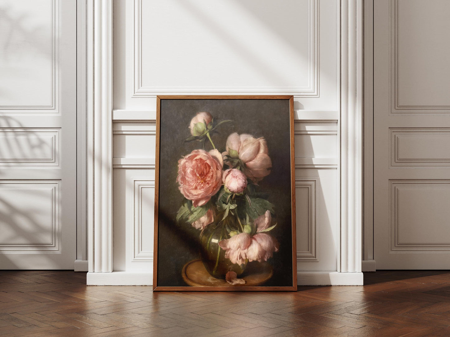 Moody Pink Peonies Painting Print | Vintage Floral Print | Flower Art | Poster Print | Giclée Print | Fine Art Print | Large Wall Art Print