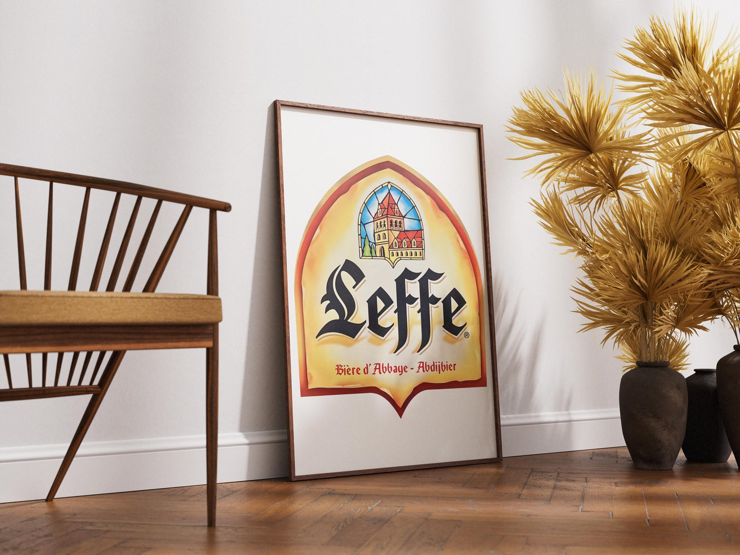 Leffe Beer Logo Print – Classic Belgian Abbey Ale Wall Art, Elegant Bar Decor, Monastic Brewery Sign, Beer Lover Gift