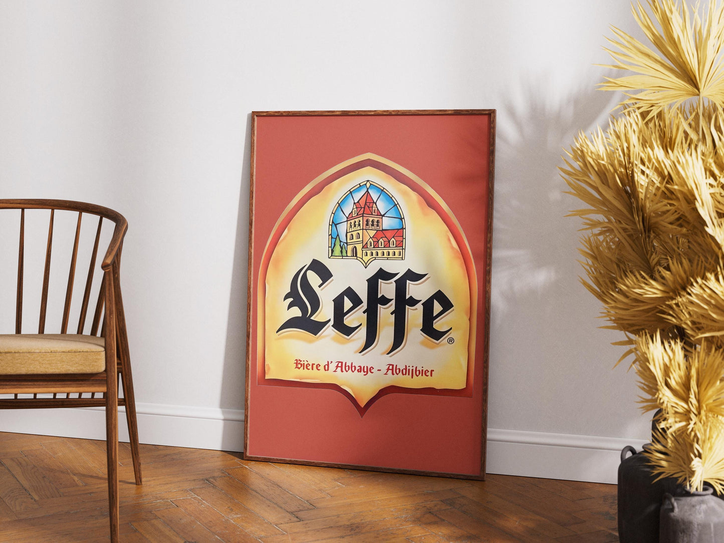Leffe Beer Logo Print – Classic Belgian Abbey Ale Wall Art, Elegant Bar Decor, Monastic Brewery Sign, Beer Lover Gift