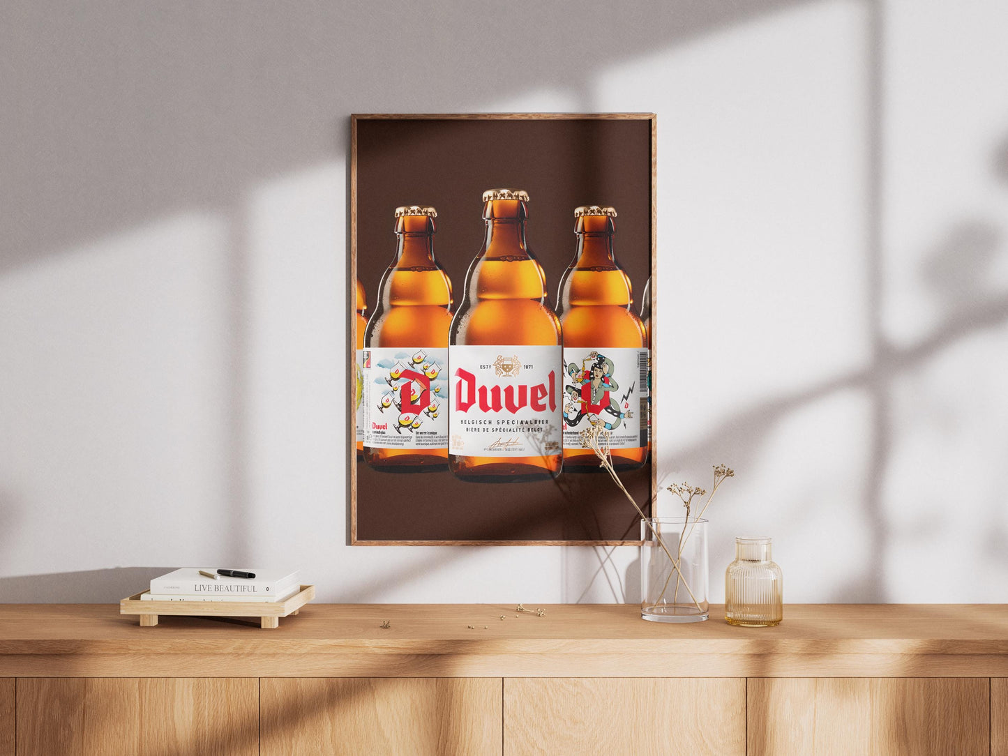 Belgian Duvel Beer Wall Art Print - Iconic Moortgat Brewery Decor, Unique Beer Lover Gift for Man Cave & Bar