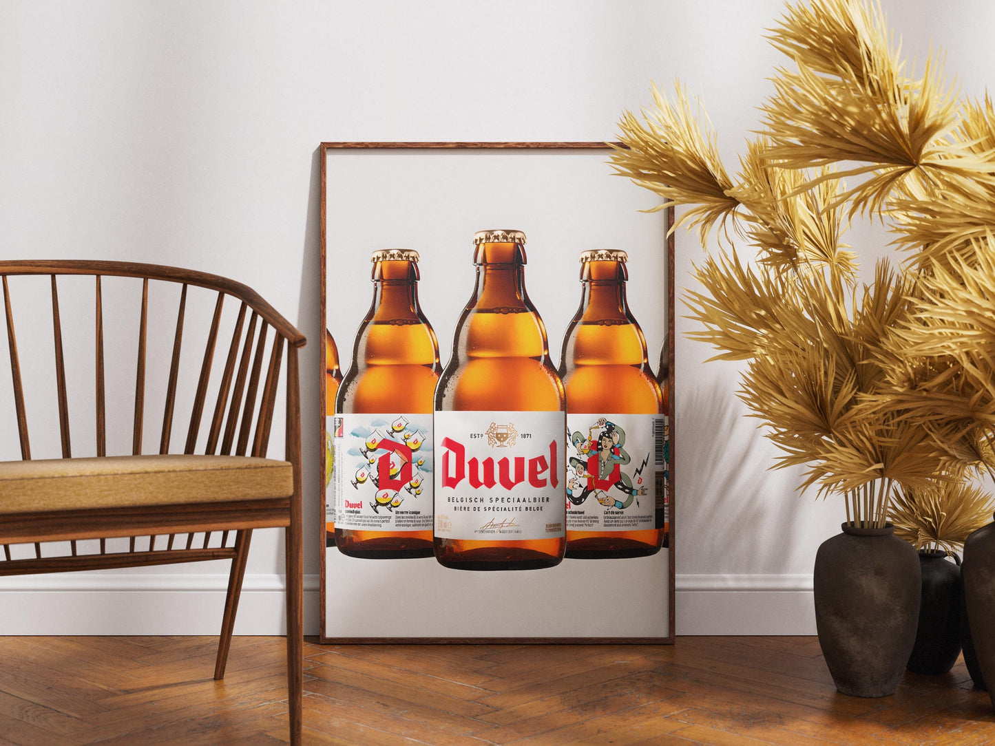 Belgian Duvel Beer Wall Art Print - Iconic Moortgat Brewery Decor, Unique Beer Lover Gift for Man Cave & Bar
