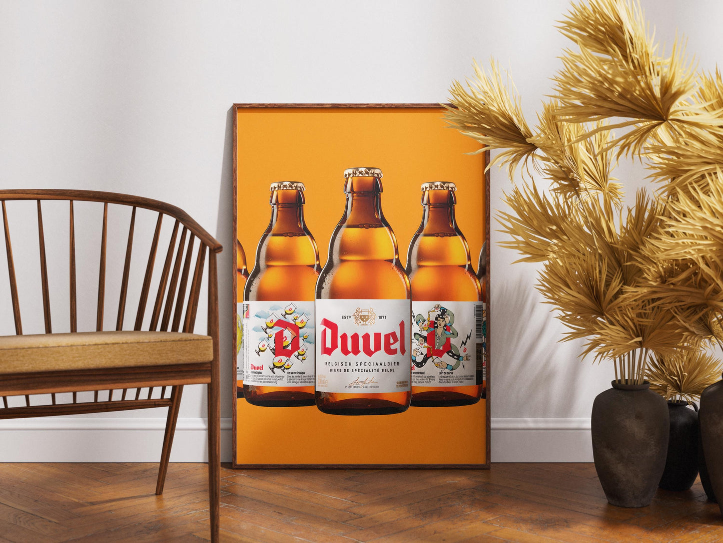 Belgian Duvel Beer Wall Art Print - Iconic Moortgat Brewery Decor, Unique Beer Lover Gift for Man Cave & Bar