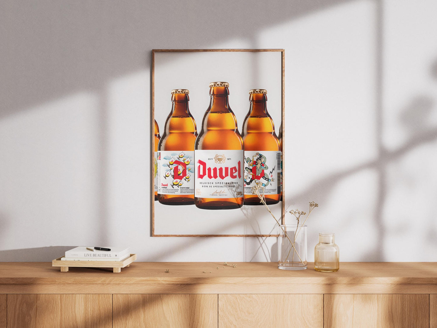 Belgian Duvel Beer Wall Art Print - Iconic Moortgat Brewery Decor, Unique Beer Lover Gift for Man Cave & Bar