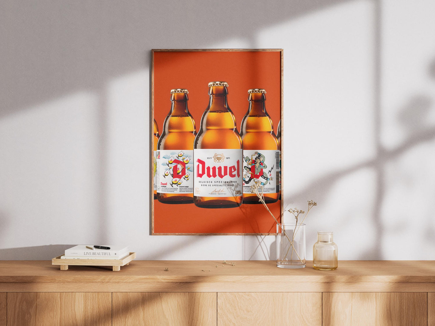 Belgian Duvel Beer Wall Art Print - Iconic Moortgat Brewery Decor, Unique Beer Lover Gift for Man Cave & Bar