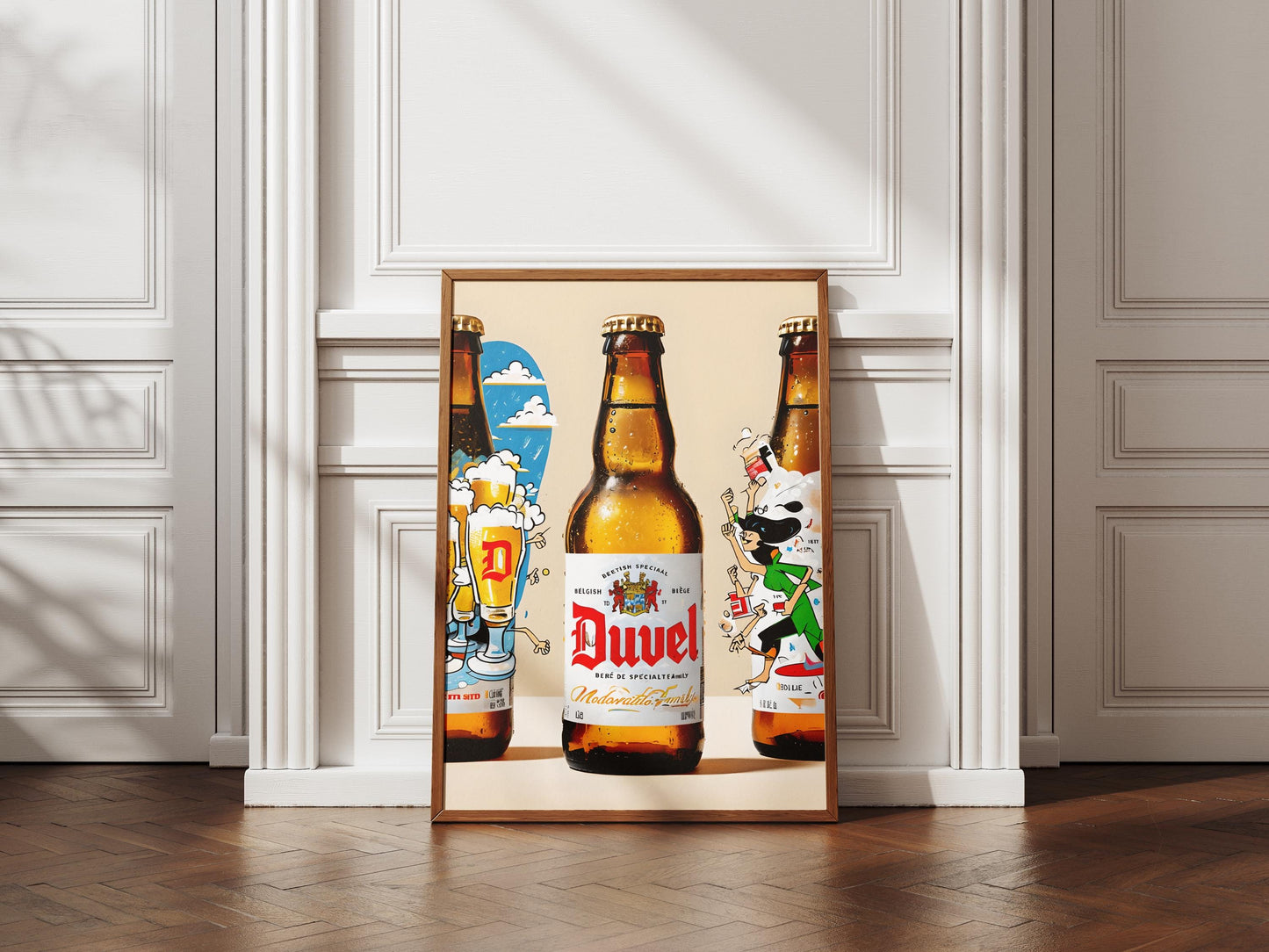 Duvel Beer Pop Art Print - Modern Belgian Ale Poster, Brewery Decor for Home Bar Cart & Living Room Wall Art Collectible