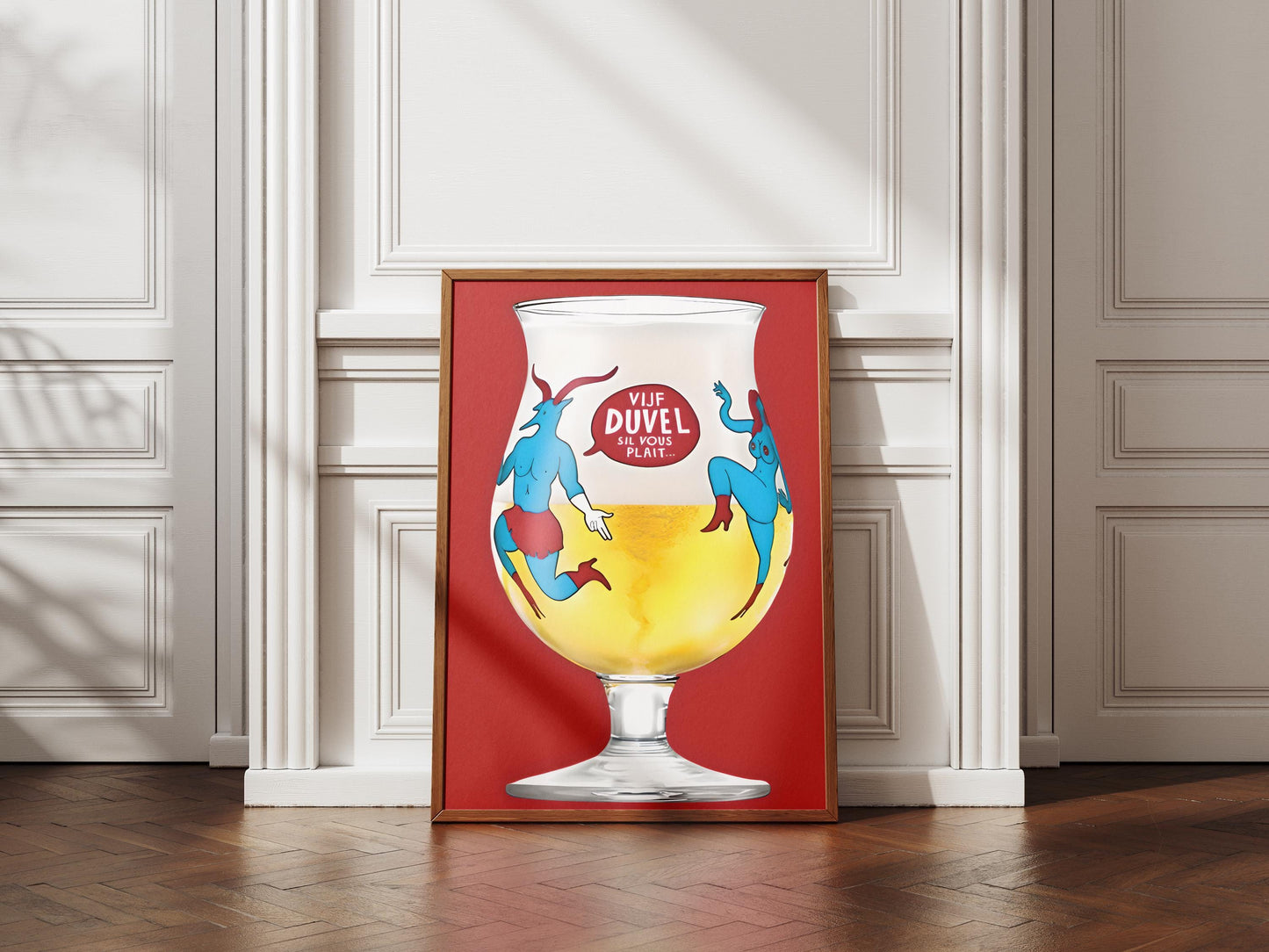 Duvel Beer Glass Art Print - Unique Belgian Ale Poster & Iconic Brewery Wall Decor for Home Bar, Man Cave, Beer Lover Gift