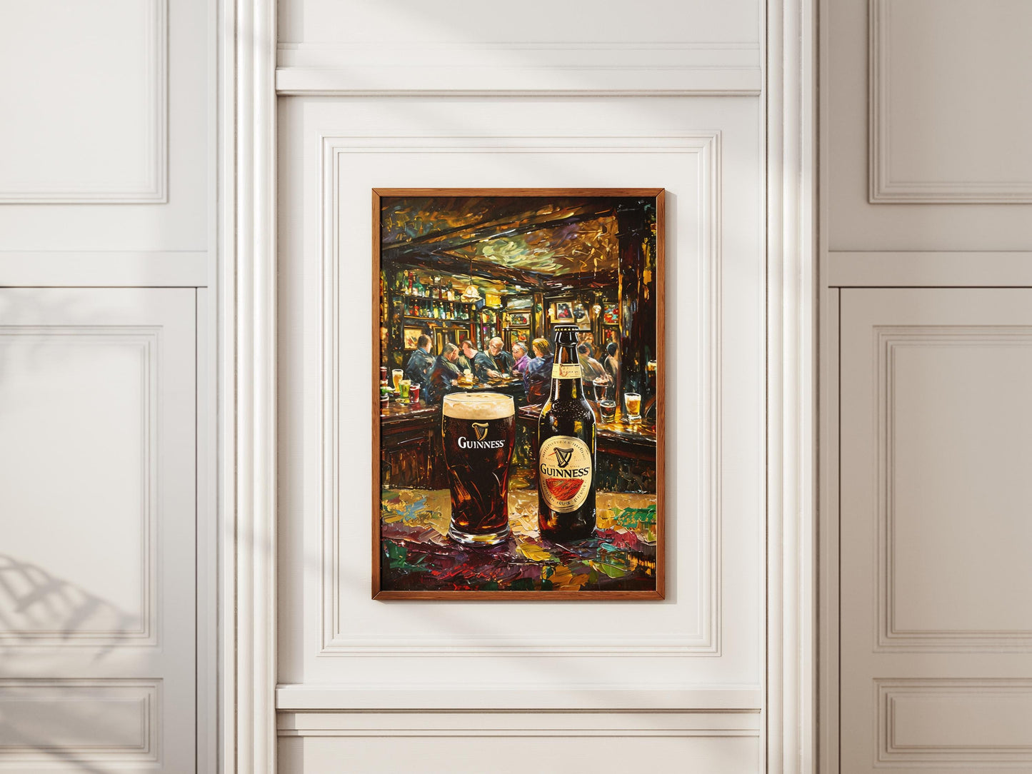 Guinness Pint And Bottle Impressionist Print, Irish Painting, Irish Beer Gift, Bar Art, Ireland Painting, Alcohol Art, Bar Beer, Beer Artist