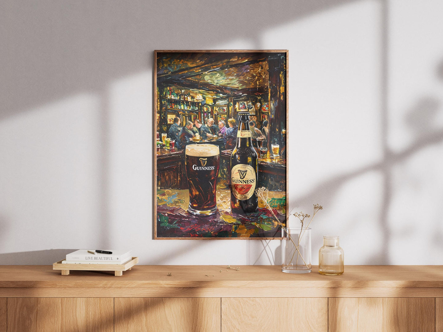 Guinness Pint And Bottle Impressionist Print, Irish Painting, Irish Beer Gift, Bar Art, Ireland Painting, Alcohol Art, Bar Beer, Beer Artist