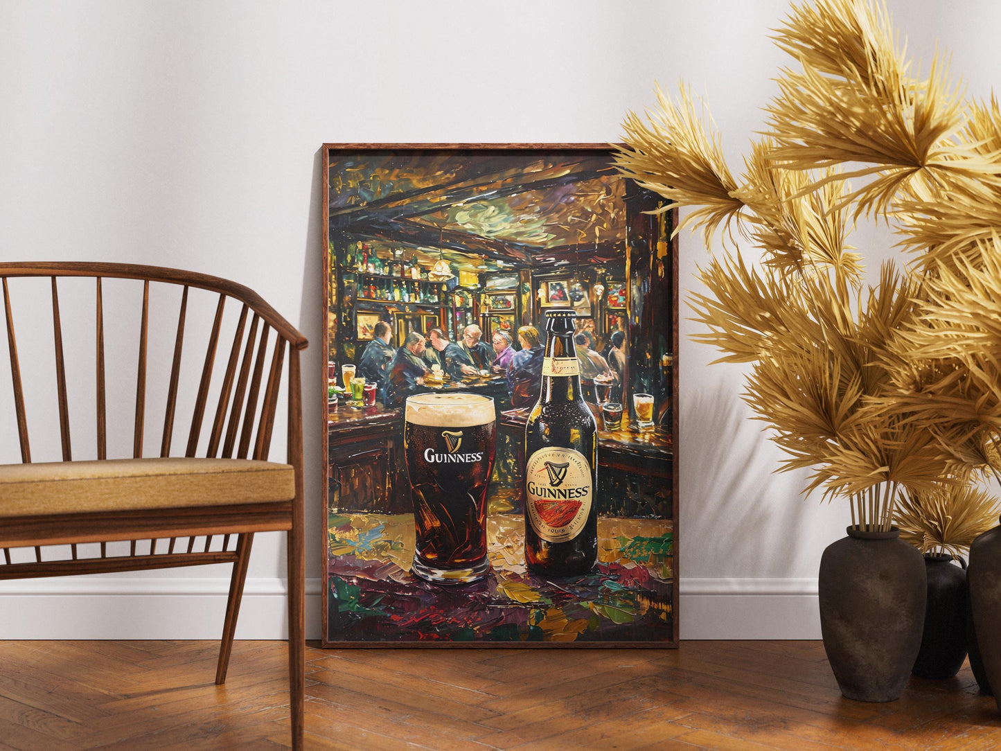 Guinness Pint And Bottle Impressionist Print, Irish Painting, Irish Beer Gift, Bar Art, Ireland Painting, Alcohol Art, Bar Beer, Beer Artist