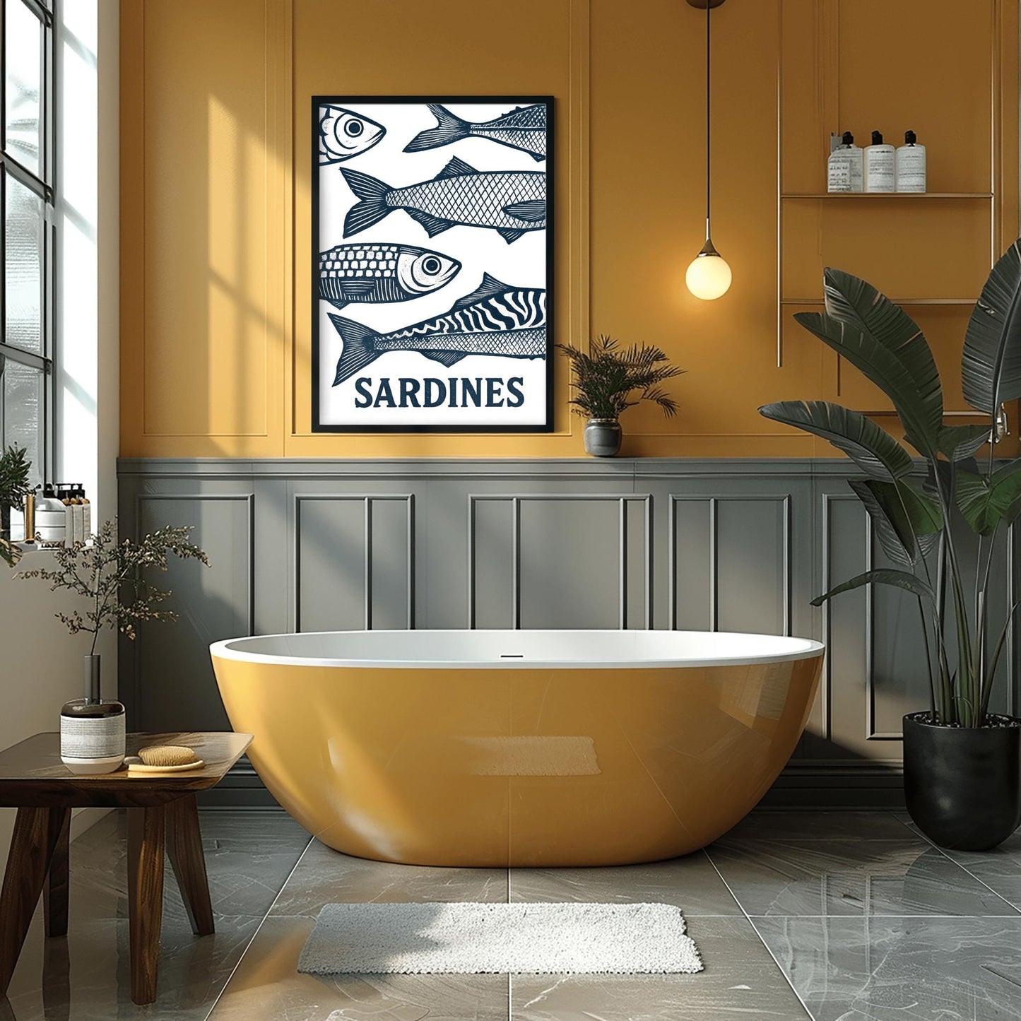 Sardines Poster, Retro Sardines Wall Art, Fish Print, Retro Kitchen print, Kitchen Wall Art, Fish Wall Art, Retro Decor, Kitchen Wall Art