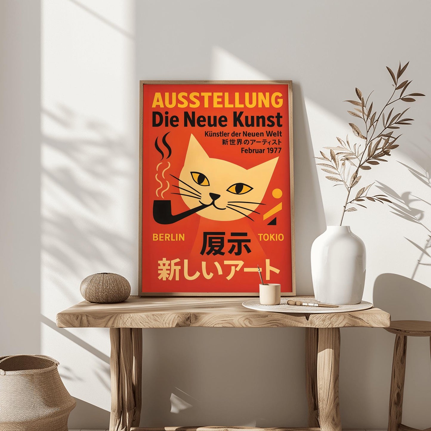 Fusion Art Berlin Tokyo Poster – German Japanese Exhibition Print, Striking Wall Decor, Framed & Canvas Options