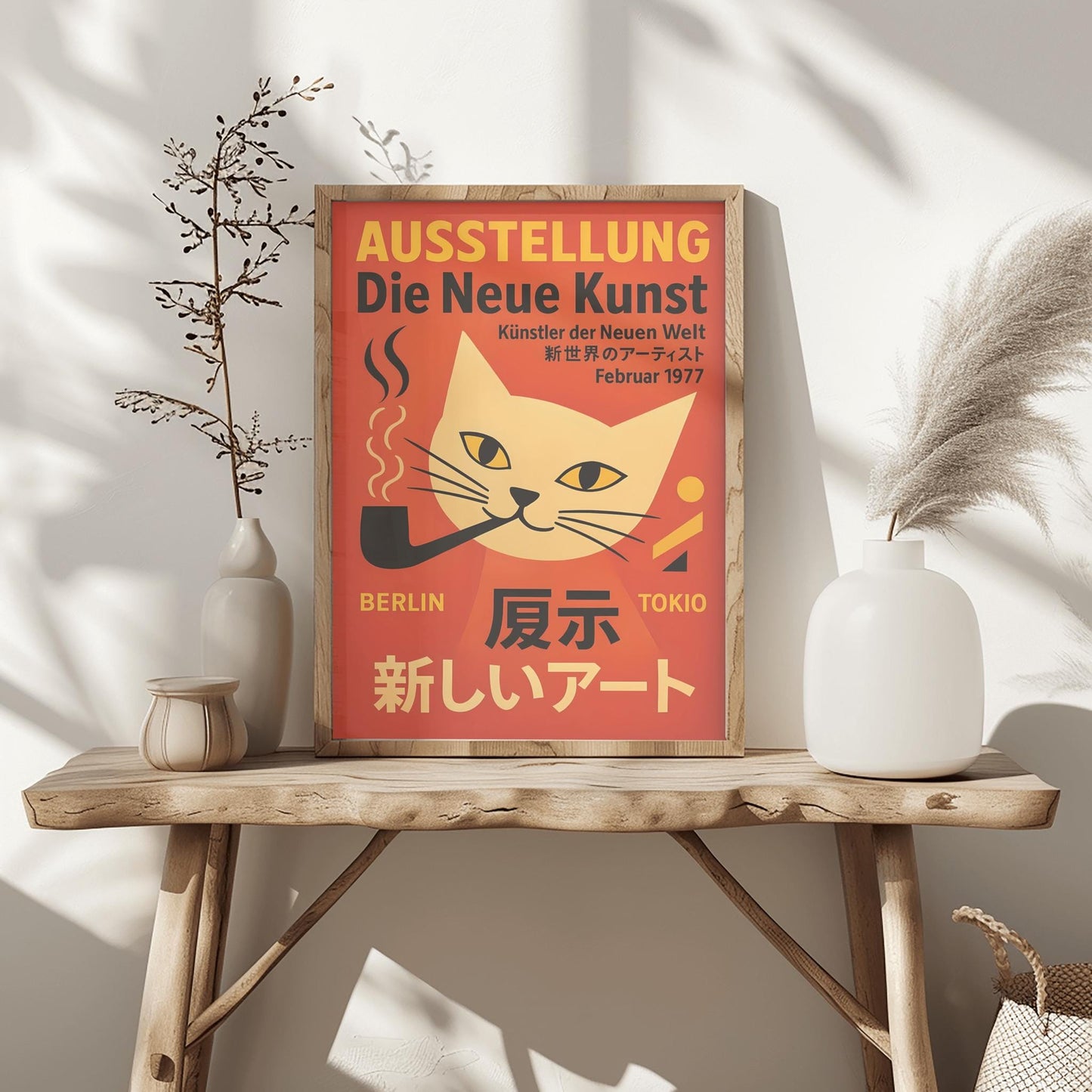 Fusion Art Berlin Tokyo Poster – German Japanese Exhibition Print, Striking Wall Decor, Framed & Canvas Options