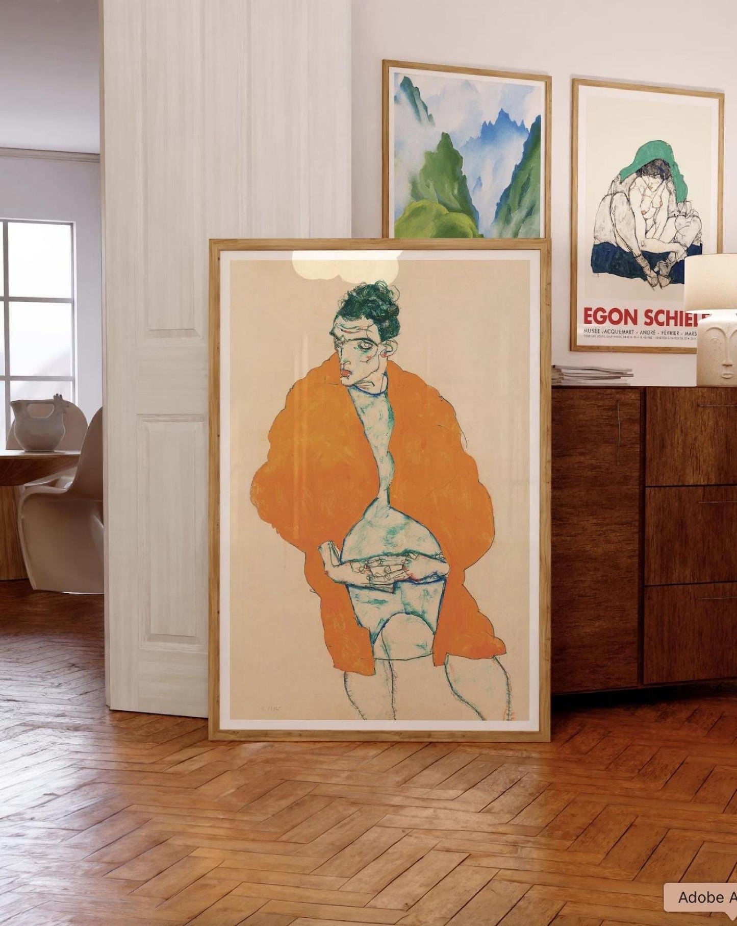 Egon Schiele Art Print Self-Portrait 1914 | Museum-Quality Giclée Wall Art | Unique Christmas & Birthday Gift Idea