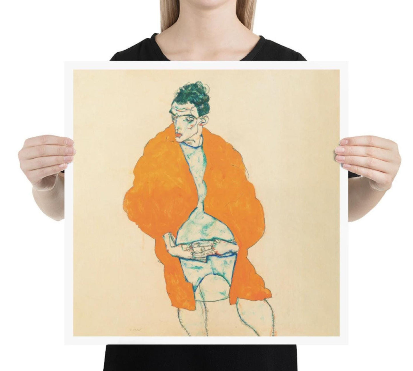 Egon Schiele Art Print Self-Portrait 1914 | Museum-Quality Giclée Wall Art | Unique Christmas & Birthday Gift Idea