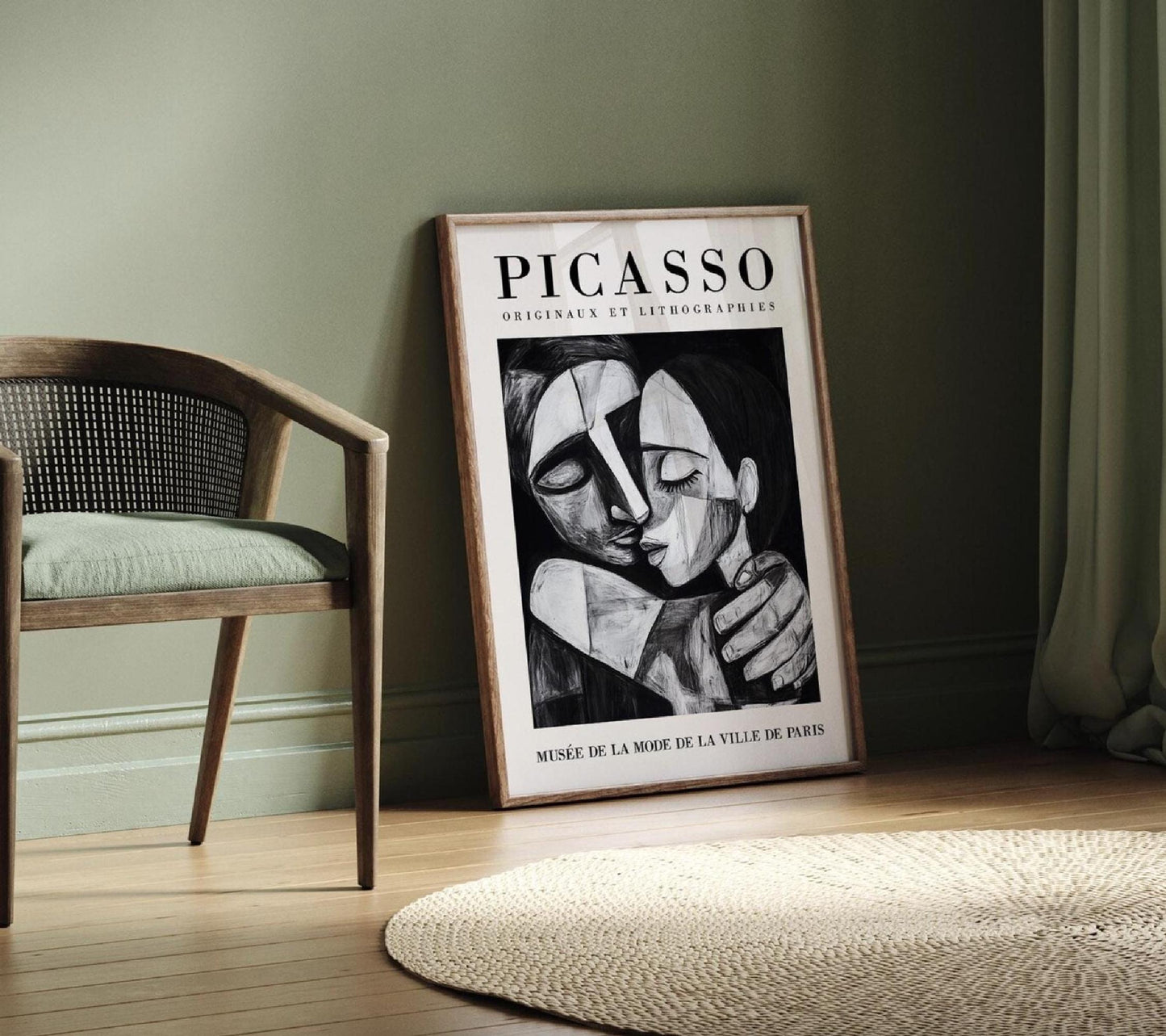 Picasso Hug Exhibition Wall Art Poster, Abstract Minimalist Print, Famous Artist Gallery Decor, Modern Housewarming Gift Idea