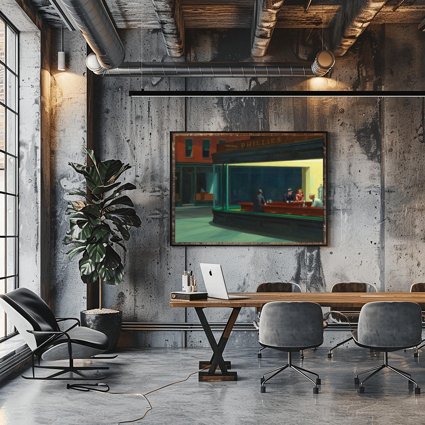 Edward Hopper Print, Nighthawks Wall Art, Premium Giclée, American Painting, Framed or Unframed Bar Decor, Urban Art Lover Gift