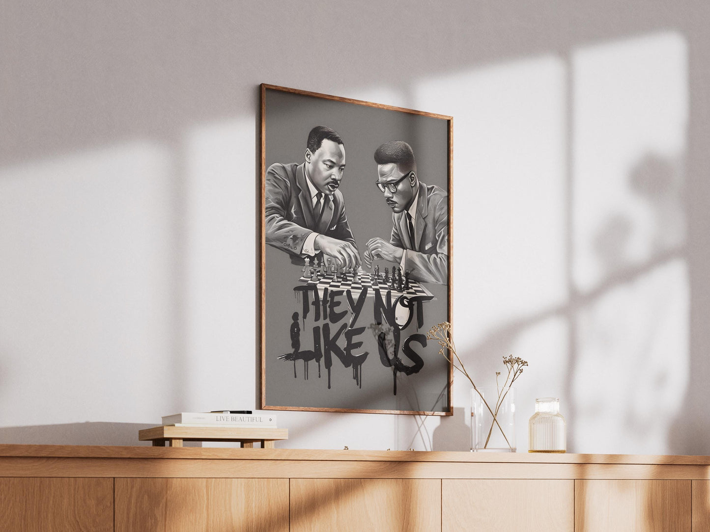 Martin Luther King & Malcolm X Poster Black History Art Juneteenth For The Culture I Have a Dream Print