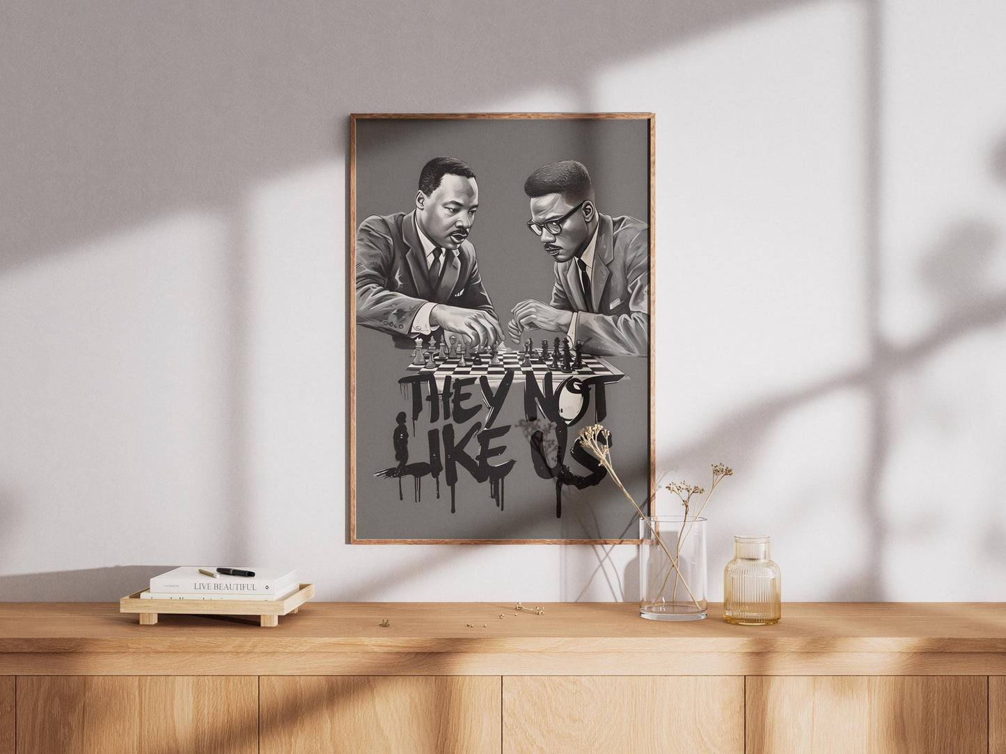Martin Luther King & Malcolm X Poster Black History Art Juneteenth For The Culture I Have a Dream Print