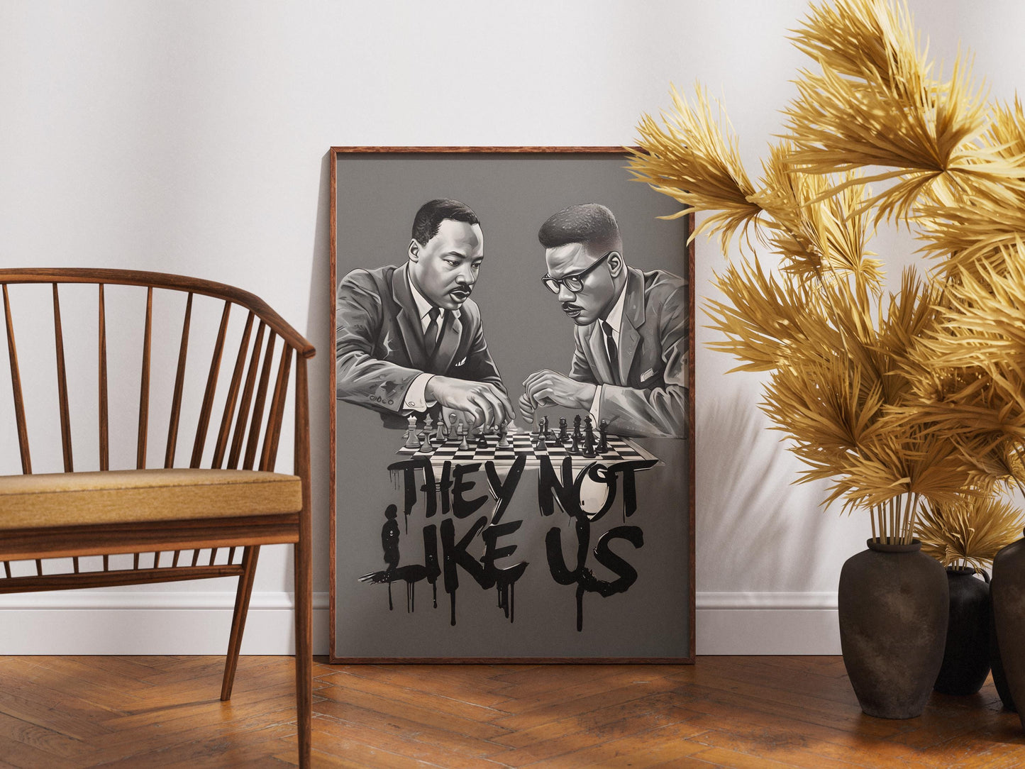 Martin Luther King & Malcolm X Poster Black History Art Juneteenth For The Culture I Have a Dream Print