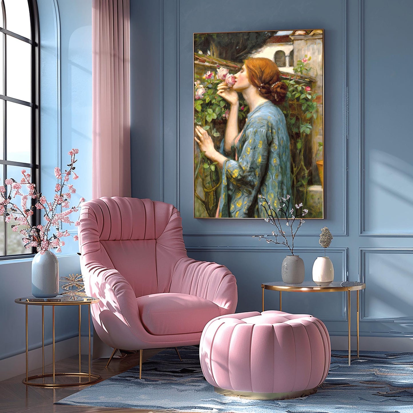 The Soul of Rose Print, Waterhouse Wall Art, Pre-Raphaelite Painting, Woman Portrait, Poster Print, Aesthetic Floral Art, Fine Art Gift
