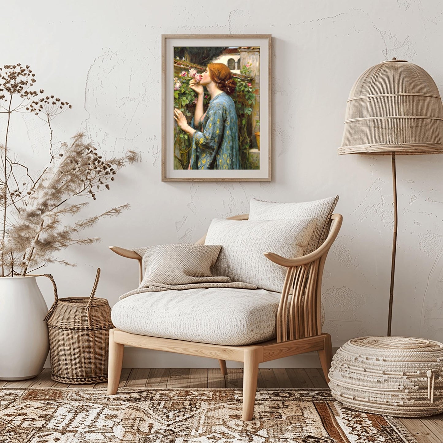 The Soul of Rose Print, Waterhouse Wall Art, Pre-Raphaelite Painting, Woman Portrait, Poster Print, Aesthetic Floral Art, Fine Art Gift