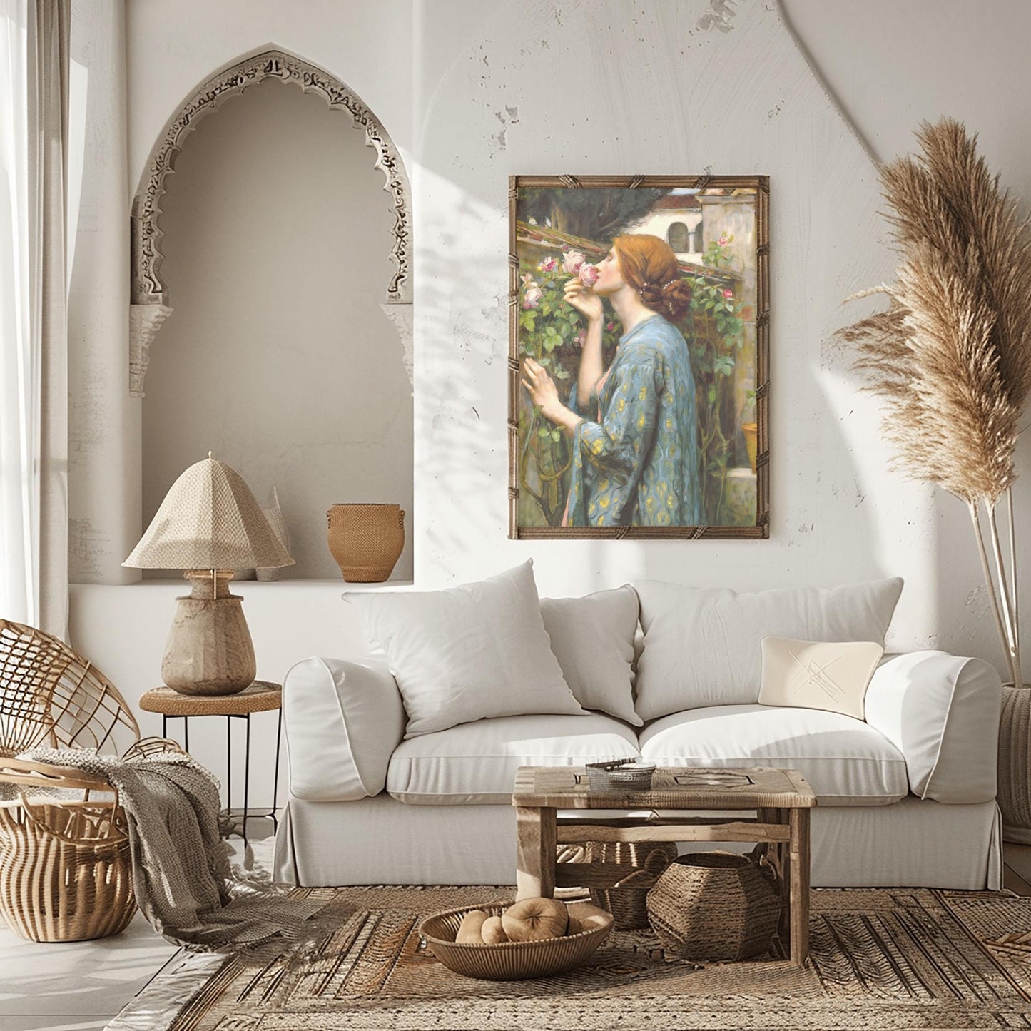 The Soul of Rose Print, Waterhouse Wall Art, Pre-Raphaelite Painting, Woman Portrait, Poster Print, Aesthetic Floral Art, Fine Art Gift