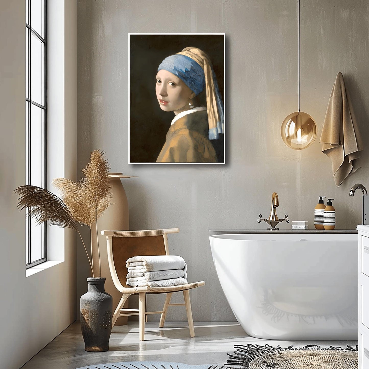 Girl with a Pearl Earring by Johannes Vermeer | Dutch Baroque Painting | Vintage Woman Portrait Print | Poster Wall Art