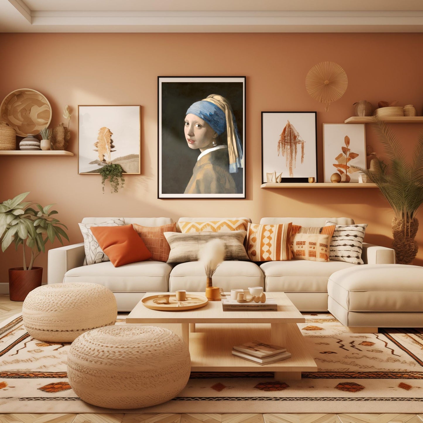 Girl with a Pearl Earring by Johannes Vermeer | Dutch Baroque Painting | Vintage Woman Portrait Print | Poster Wall Art